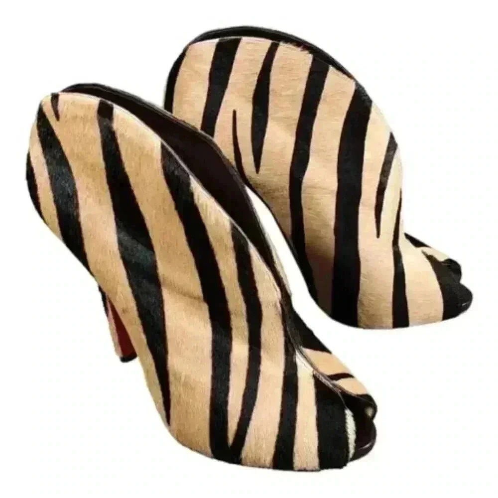 Louboutin Chester Fille Stilettos - Women's Fur Calf Hair Heels - Designer Shoes - Picture 2 of 8